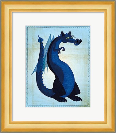 Framed Blue Dragon Print