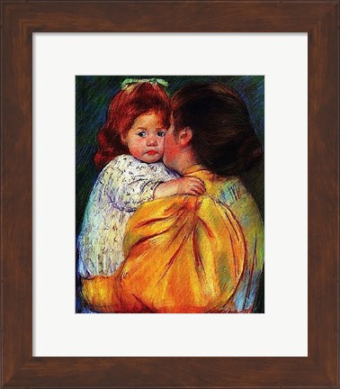 Framed Maternal Kiss 1896 Print
