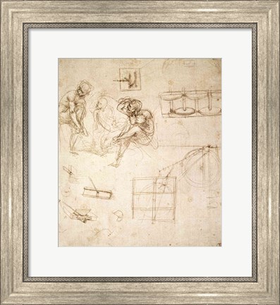 Framed Studies of Figures and of Machinery Print