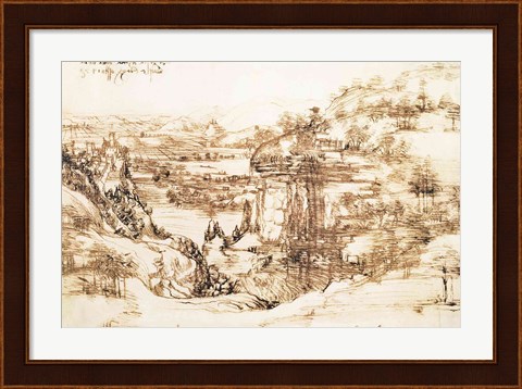 Framed Arno Landscape, 5th August, 1473 Print