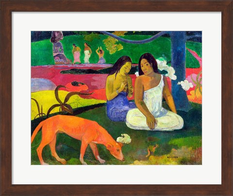 Framed Arearea (The Red Dog), 1892 Print