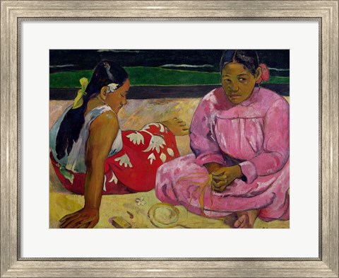 Framed Women of Tahiti, On the Beach, 1891 Print