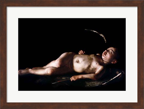 Framed Sleeping Cupid, 1608 Print