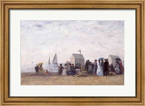 Framed Beach at Trouville, 1867 Print