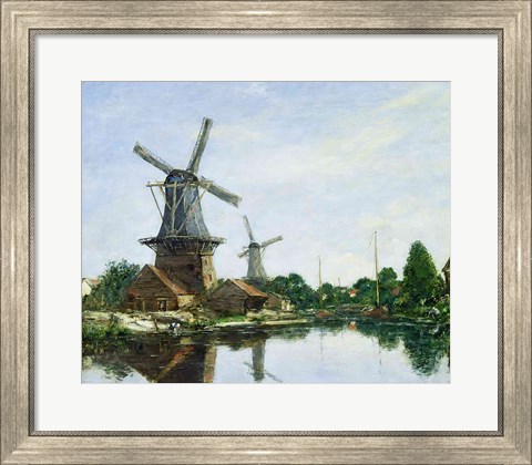 Framed Dutch Windmills, 1884 Print