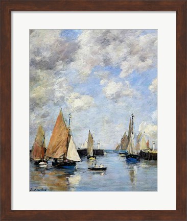 Framed Jetty at High Tide, Trouville Print