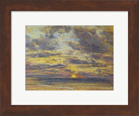 Framed Study of the Sky with Setting Sun, c.1862-70 Print