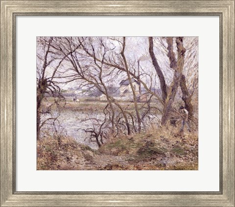 Framed Banks of the Oise, near Pontoise, Cloudy Weather, 1878 Print