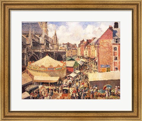 Framed Fair in Dieppe, Sunny Morning, 1901 Print