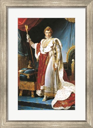 Framed Napoleon I in his coronation robe, c.1804 Print