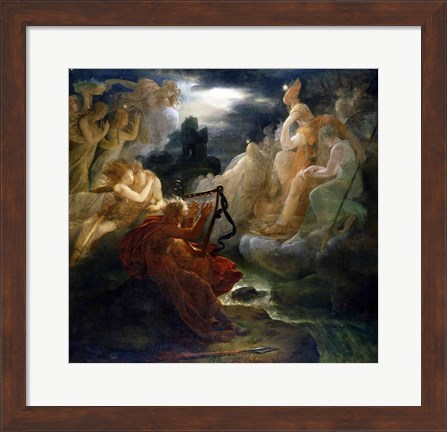Framed On the Bank of the Lora, Ossian Conjures up a Spirit with the Sound of his Harp, c.1811 Print