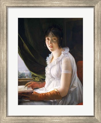 Framed Seated Portrait of Marie-Philippe-Claude Walbonne Print
