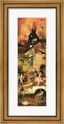 Framed Haywain: right wing of the triptych depicting Hell, c.1500 Print