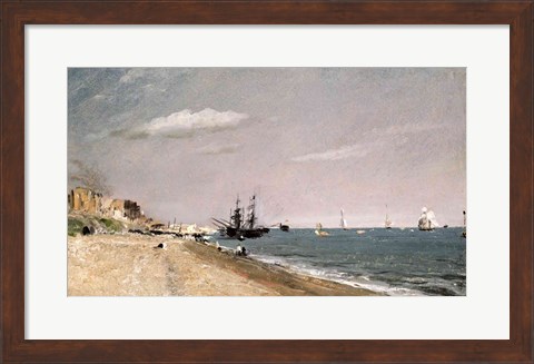 Framed Brighton Beach with colliers, 1824 Print