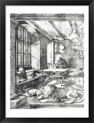 Framed St. Jerome in his Study, 1514 Print