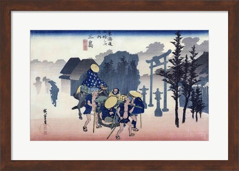 Framed Morning Mist at Mishima Print