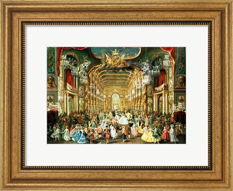 Framed Masked Ball in the Hoftheater, Bonn, 1754 Print