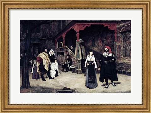 Framed Meeting of Faust and Marguerite, 1860 Print
