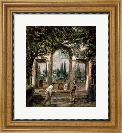 Framed Gardens of the Villa Medici in Rome Print