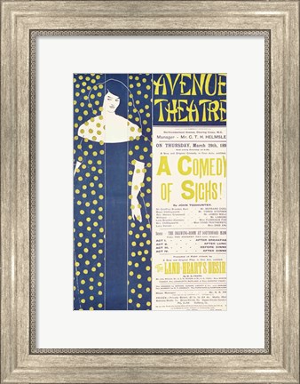 Framed Poster advertising &#39;A Comedy of Sighs&#39; Print