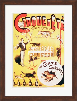 Framed Poster advertising the Cirque d&#39;Ete in the Champs Elysees Print