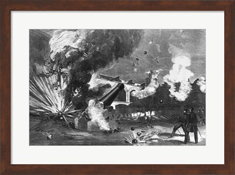 Framed Interior of Fort Sumter During the Bombardment, 12th April 1861 Print