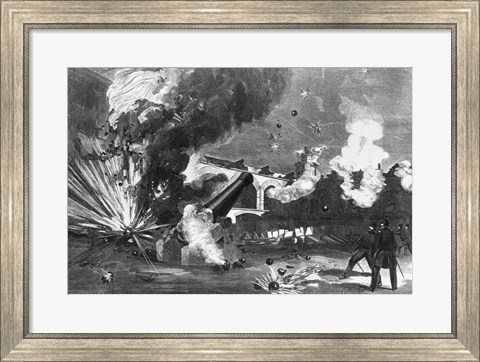 Framed Interior of Fort Sumter During the Bombardment, 12th April 1861 Print