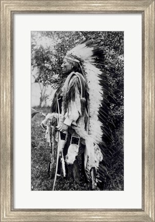 Framed White Wolf, a Comanche Chief Print
