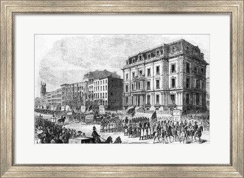 Framed New York City: Demonstration of the Colored Inhabitants of New York in Honor of the Adoption of the Fifteenth Amendment Print
