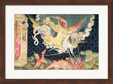 Framed St. Michael and his angels fighting the dragon Print
