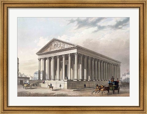 Framed Exterior view of the Madeleine, Paris Print
