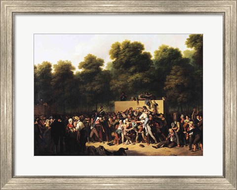 Framed Distribution of Food and Wine on the Champs-Elysees Print