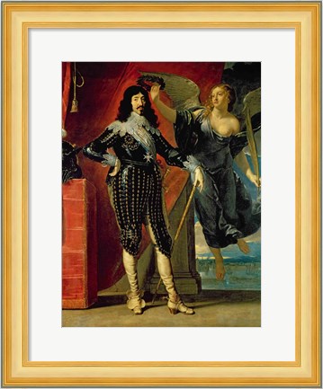 Framed Louis XIII Crowned by Victory Print