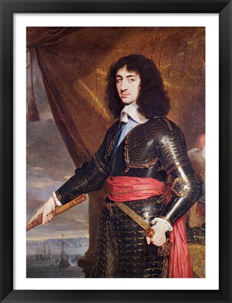 Framed Portrait of Charles II Print