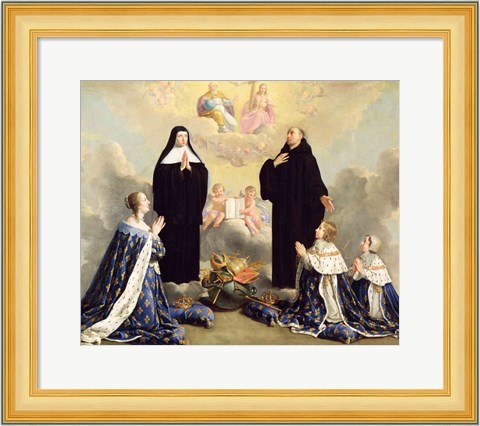 Framed Anne of Austria and her Children at Prayer Print