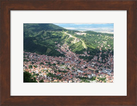 Framed Brasov Seen from Tampa Hill Print