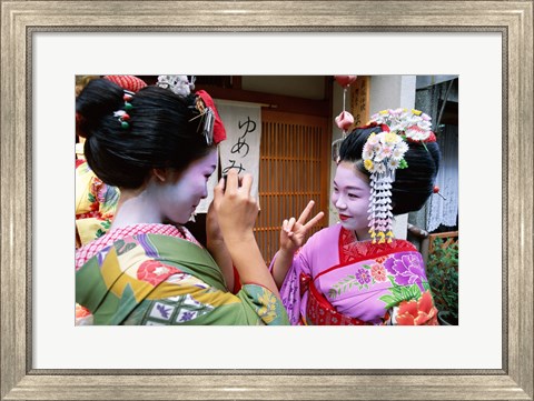 Framed Geishas Photographing Each Other Print