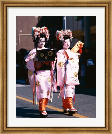 Framed Geishas in Honshu, Japan Print