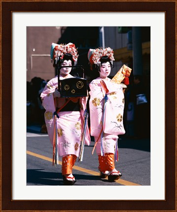 Framed Geishas in Honshu, Japan Print
