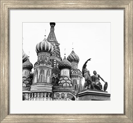 Framed Monument of Minin and Pozharsky St. Basil&#39;s Cathedral Moscow Russia Print
