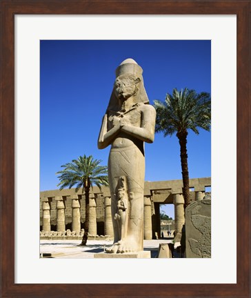 Framed Ramses II Statue, Temples Of Karnak, Luxor, Egypt Print