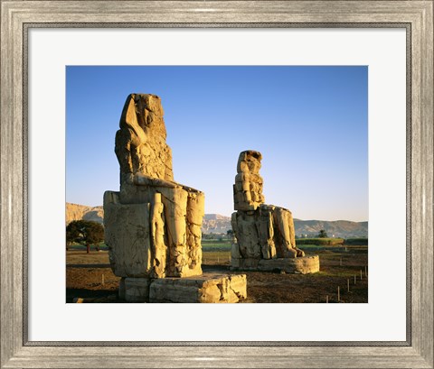 Framed Colossi of Memnon, Luxor, Egypt Print