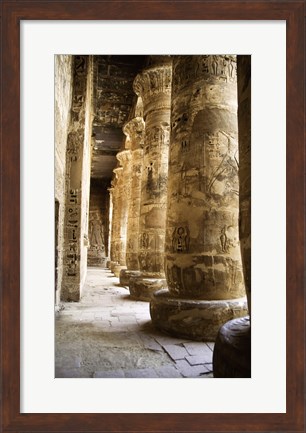 Framed Hieroglyphics,Temples of Karnak, Luxor, Egypt Print