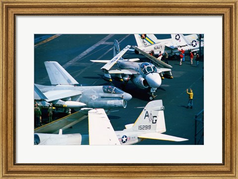 Framed Flight Operations USS Eisenhower Aircraft Carrier Print
