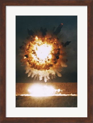 Framed San Clemente, CA The Explosion From A BGM-109 Tomahawk Missle Print