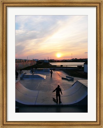 Framed Skate Park, Hove Lagoon, UK Print