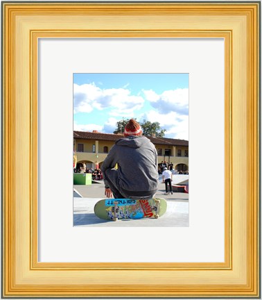 Framed Skater In Florence On Board Print
