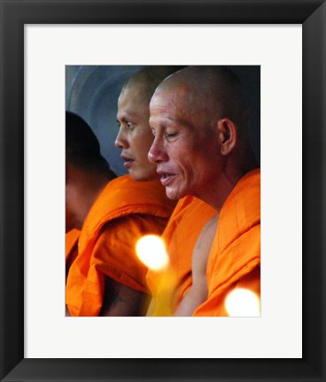 Framed Buddhist Monk Meditation in Wat Khung Taphao Print