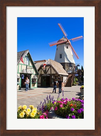 Framed Windmill on Alisal Road, Solvang, Santa Barbara County, Central California, USA Print