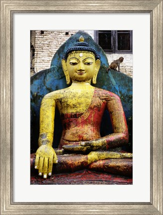 Framed Statue of Buddha, Kathmandu, Nepal Print